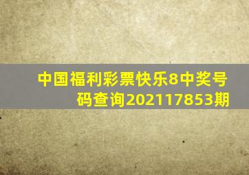 中国福利彩票快乐8中奖号码查询202117853期