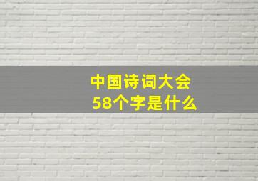 中国诗词大会58个字是什么