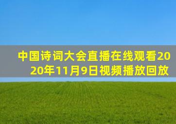 中国诗词大会直播在线观看2020年11月9日视频播放回放