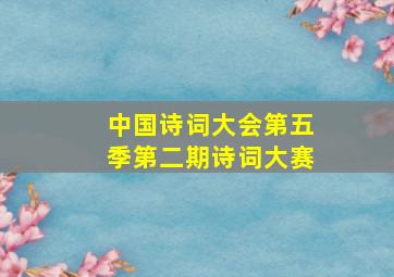 中国诗词大会第五季第二期诗词大赛