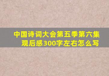 中国诗词大会第五季第六集观后感300字左右怎么写