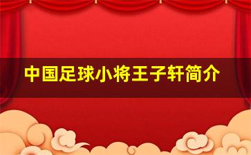 中国足球小将王子轩简介