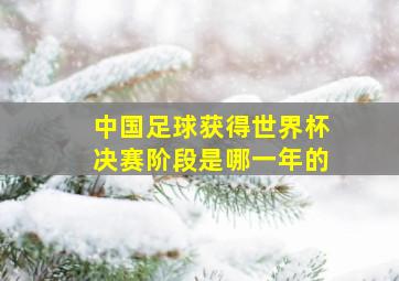 中国足球获得世界杯决赛阶段是哪一年的