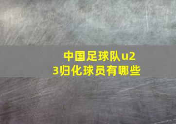 中国足球队u23归化球员有哪些