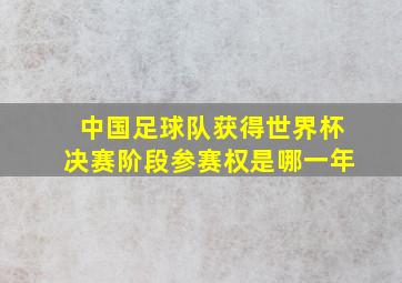 中国足球队获得世界杯决赛阶段参赛权是哪一年