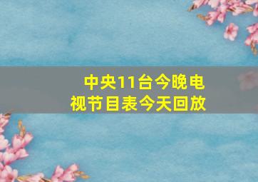 中央11台今晚电视节目表今天回放