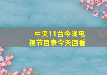 中央11台今晚电视节目表今天回看