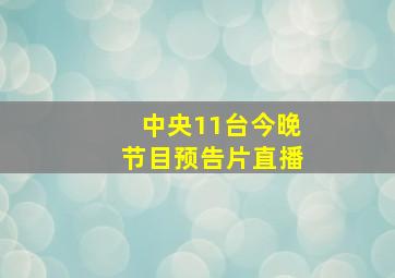 中央11台今晚节目预告片直播