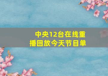 中央12台在线重播回放今天节目单