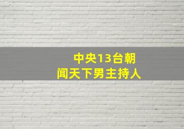 中央13台朝闻天下男主持人