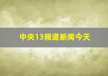 中央13频道新闻今天