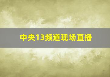 中央13频道现场直播