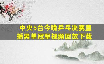 中央5台今晚乒乓决赛直播男单冠军视频回放下载