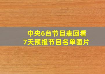 中央6台节目表回看7天预报节目名单图片