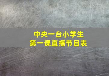 中央一台小学生第一课直播节目表