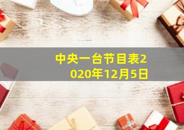 中央一台节目表2020年12月5日