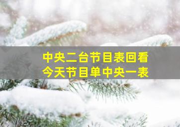 中央二台节目表回看今天节目单中央一表