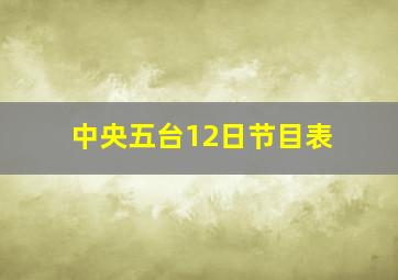 中央五台12日节目表