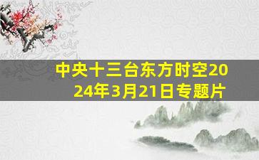 中央十三台东方时空2024年3月21日专题片