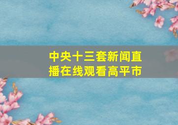 中央十三套新闻直播在线观看高平市