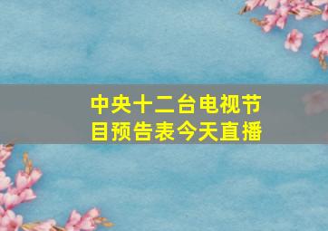 中央十二台电视节目预告表今天直播