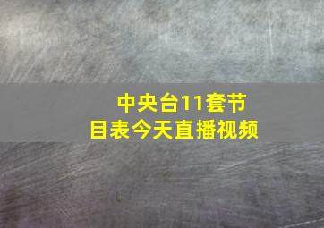 中央台11套节目表今天直播视频