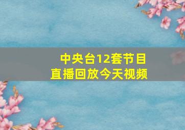 中央台12套节目直播回放今天视频