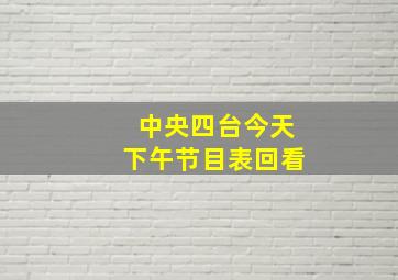 中央四台今天下午节目表回看