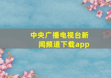 中央广播电视台新闻频道下载app