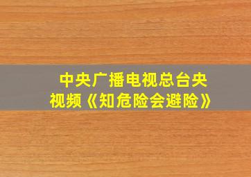 中央广播电视总台央视频《知危险会避险》