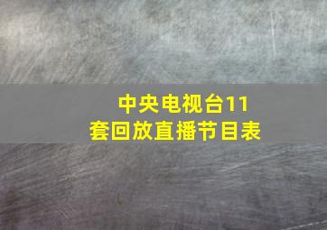 中央电视台11套回放直播节目表