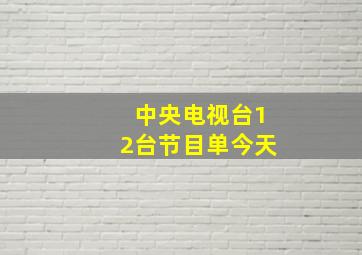 中央电视台12台节目单今天