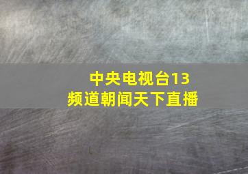 中央电视台13频道朝闻天下直播