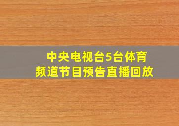 中央电视台5台体育频道节目预告直播回放