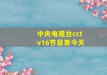 中央电视台cctv16节目表今天