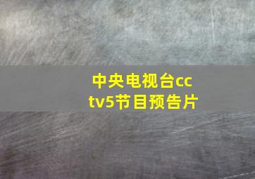 中央电视台cctv5节目预告片