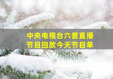 中央电视台六套直播节目回放今天节目单