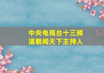 中央电视台十三频道朝闻天下主持人