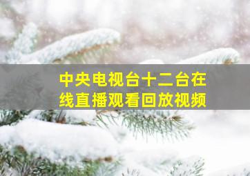 中央电视台十二台在线直播观看回放视频