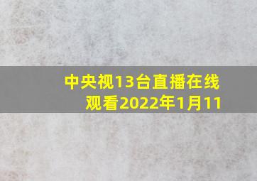 中央视13台直播在线观看2022年1月11