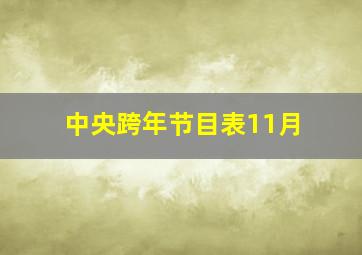 中央跨年节目表11月