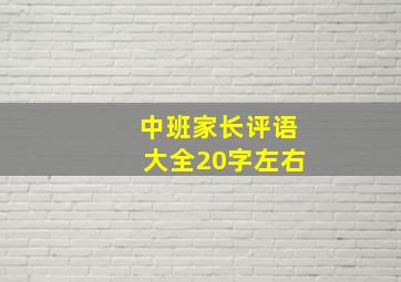 中班家长评语大全20字左右