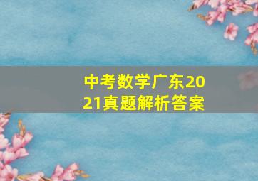 中考数学广东2021真题解析答案