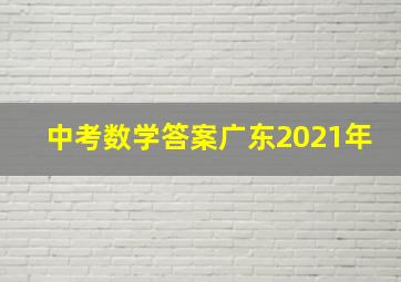 中考数学答案广东2021年