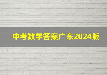 中考数学答案广东2024版