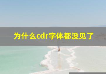 为什么cdr字体都没见了