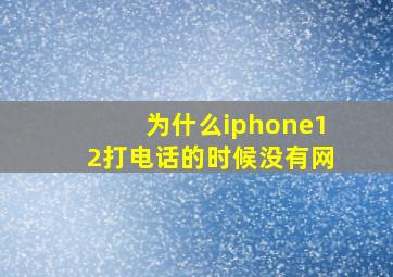 为什么iphone12打电话的时候没有网