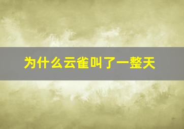 为什么云雀叫了一整天