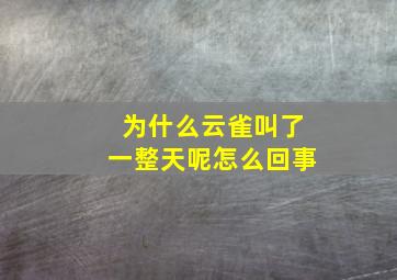 为什么云雀叫了一整天呢怎么回事