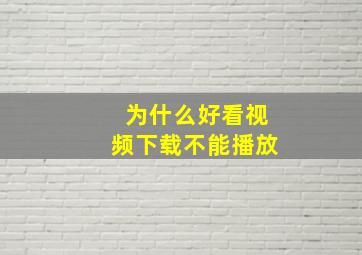 为什么好看视频下载不能播放